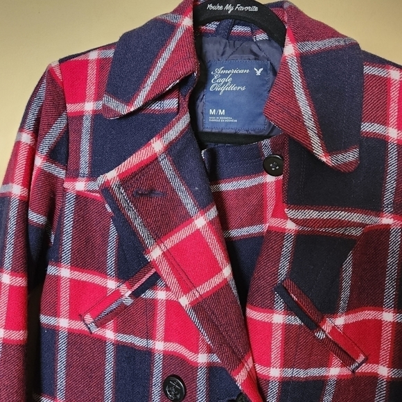 AMERICAN Eagle Double Breasted Wool Jacket Size Medium - Picture 11 of 15